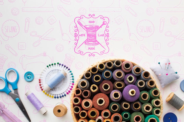 Free Set Of Sewing Threads Mock-Up Psd