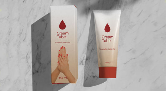 Free Shadow Cream Tube & Box Packaging Mockup Psd