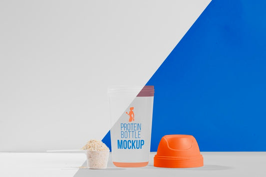 Free Shaker And Spoon With Powder Gym Mock-Up Concept Psd