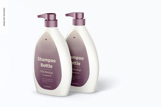 Free Shampoo Bottles With Pump Mockup Psd