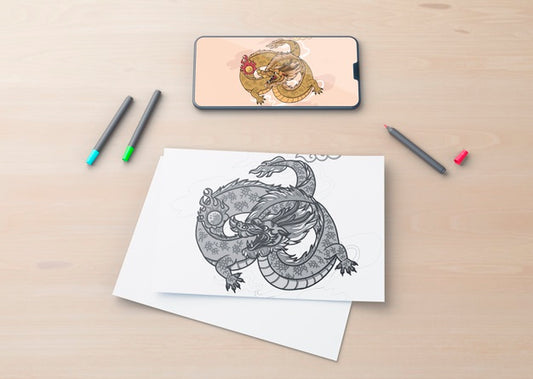 Free Sheet And Mobile With Snakes Draw Psd