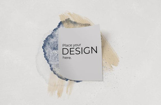 Free Sheet Of Paper Mockup Over Brushes Of Watercolor Psd