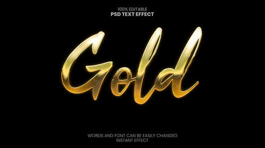 Free Shining Gold Text Effect Psd