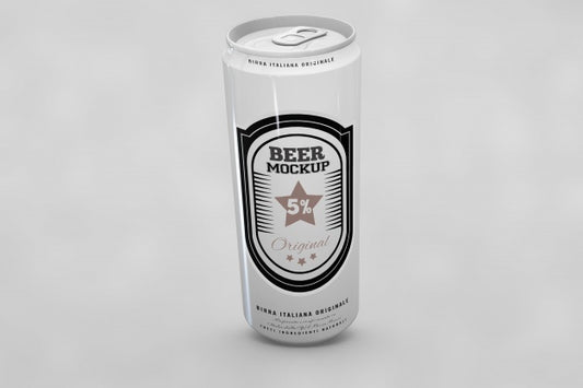 Free Shiny Beer Can Mock Up Psd