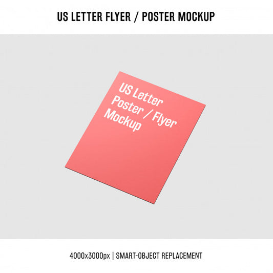 Free Shiny Us Letter Flyer Or Poster Mockup Psd
