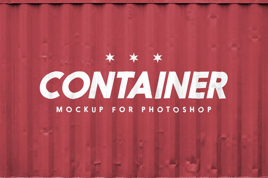 Free Shipping Container Logo Mockup Psd