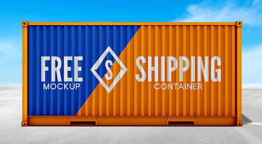 Free Shipping Container Mockup Psd