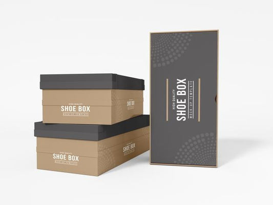 Free Shoe Box With Cover Branding Mockup Psd