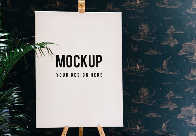 Free Shop Sign On An Easel Mockup Psd