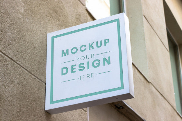 Free Shop Signboard Mockup Psd