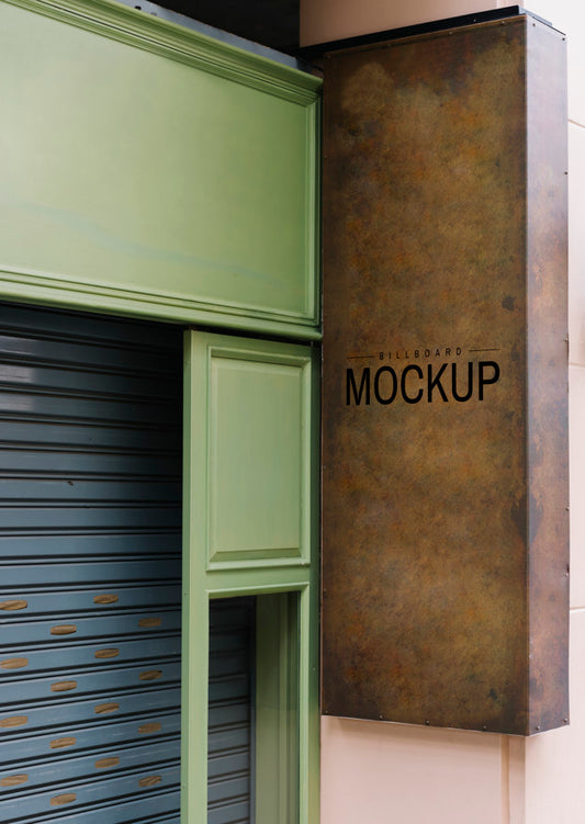 Free Shopfront With A Brown Signboard Mockup Psd