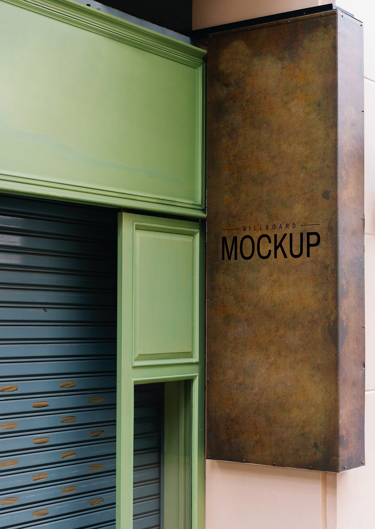 Free Shopfront With A Brown Signboard Mockup