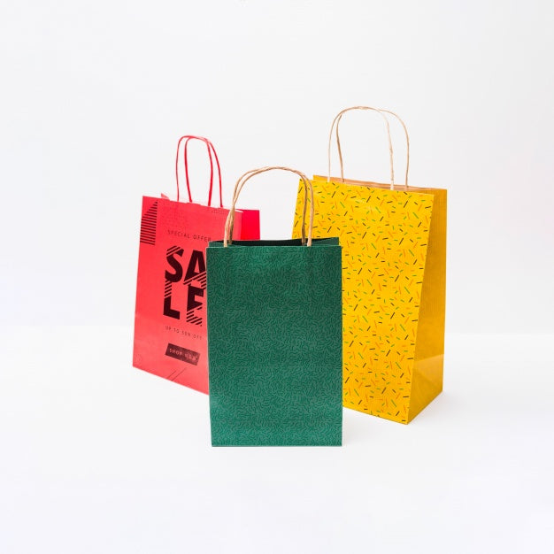 Free Shopping Bag Mockup In Different Colors Psd