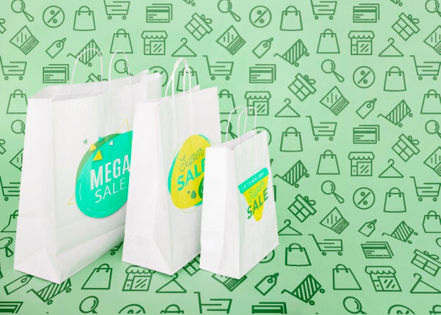 Free Shopping Bags On Promotional Campaign Copy-Space Psd