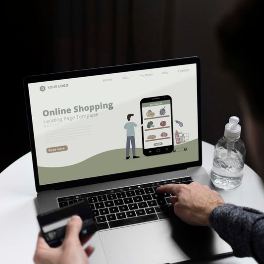 Free Shopping Online On Laptop Psd