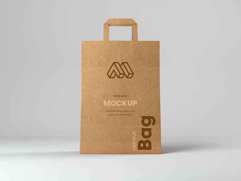 Free Shopping Paper Bag Mockup