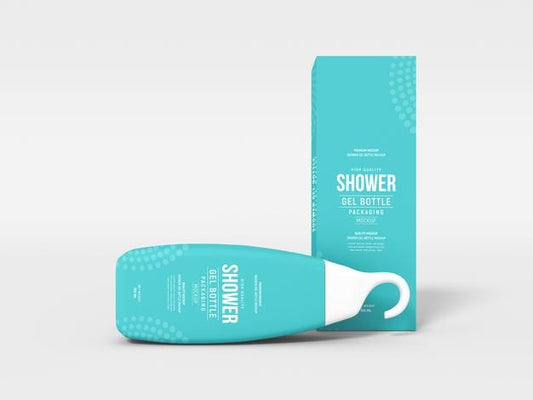 Free Shower Gel Bottle Packaging Mockup Psd