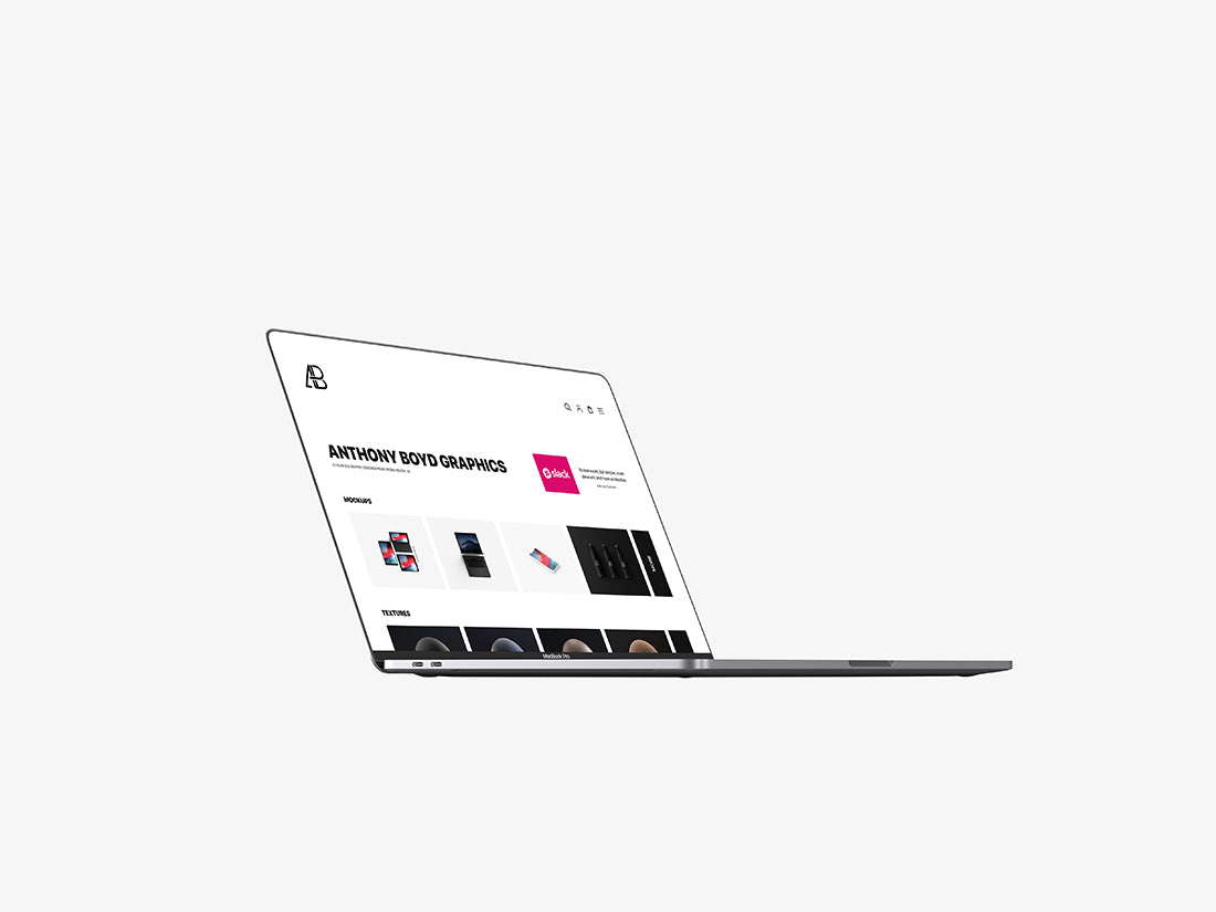 Free Side View Bezel-Less Macbook Pro With Touch Bar Mockup