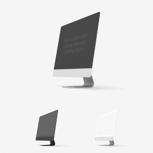Free Side View Computer Mock Up Psd
