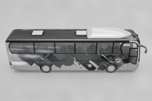 Free Side View Of Bus Mockup Psd