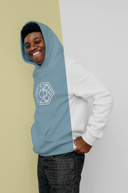 Free Side View Of Stylish Man In Hoodie Psd