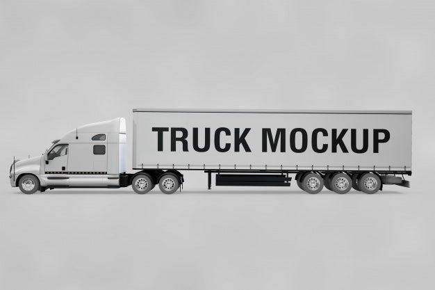 Free Side View Of Truck Mockup Psd