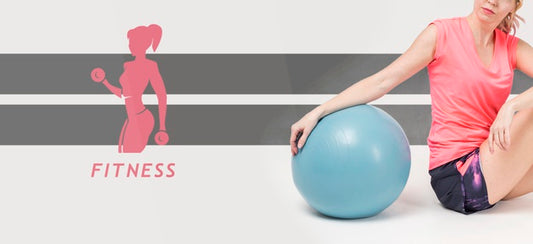 Free Side View Of Woman With Exercise Ball Psd