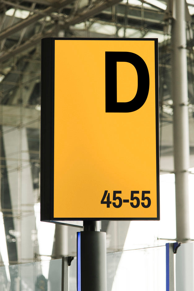 Free Signboard Mockup At An Airport Psd