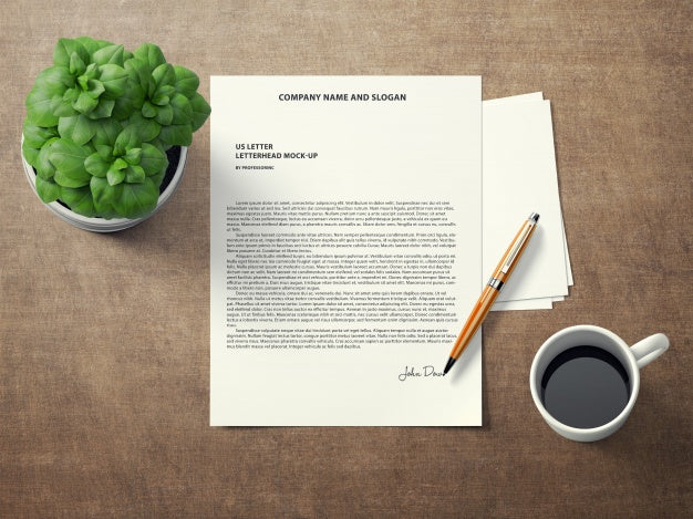 Free Signed Document Mock Up Psd