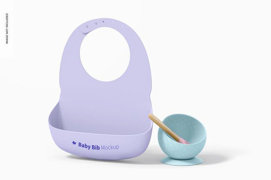 Free Silicone Baby Bib Mockup, Front View Psd