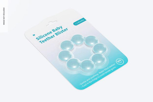 Free Silicone Baby Teether Blister Mockup Psd