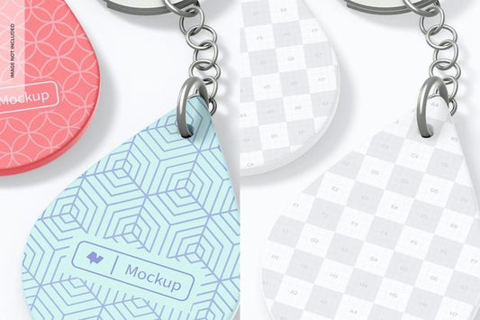 Free Silicone Keychains Mockup, Close Up Psd