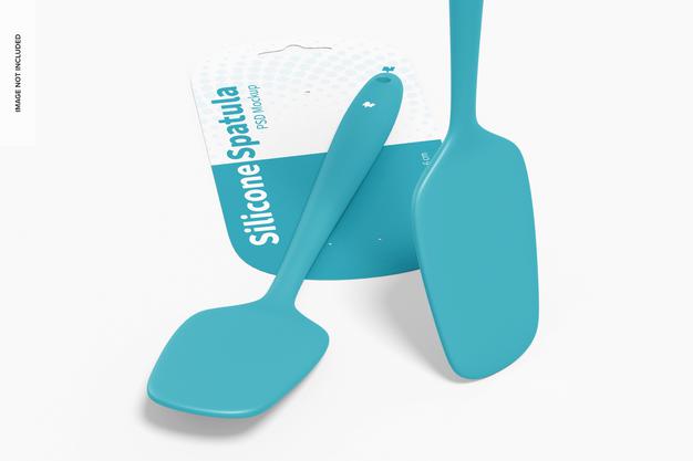 Free Silicone Spatulas Mockup, Standing And Dropped Psd