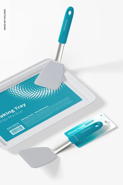 Free Silicone Turner Spatula Mockup, Perspective Psd