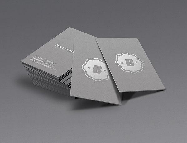 Free Silver Business Card Mockup