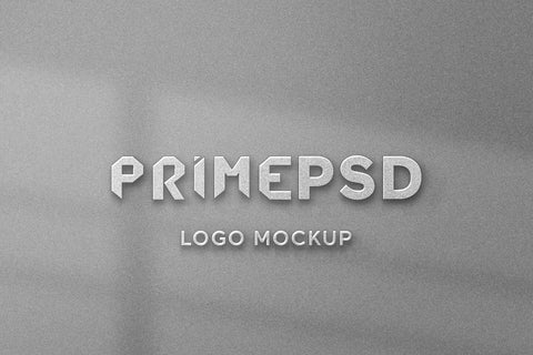 Free Silver Emboss Logo Mockup Psd
