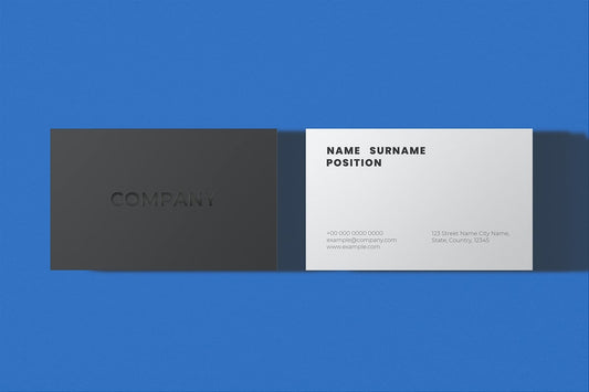 Free Simple Business Card Mockup Psd In Minimal Black And White With Front And Rear View