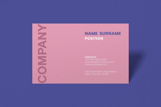 Free Simple Business Card Mockup Psd In Pink Tone