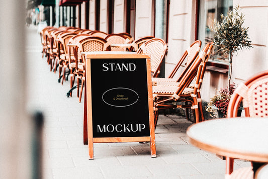 Free Simple Restaurant Stand Mockup
