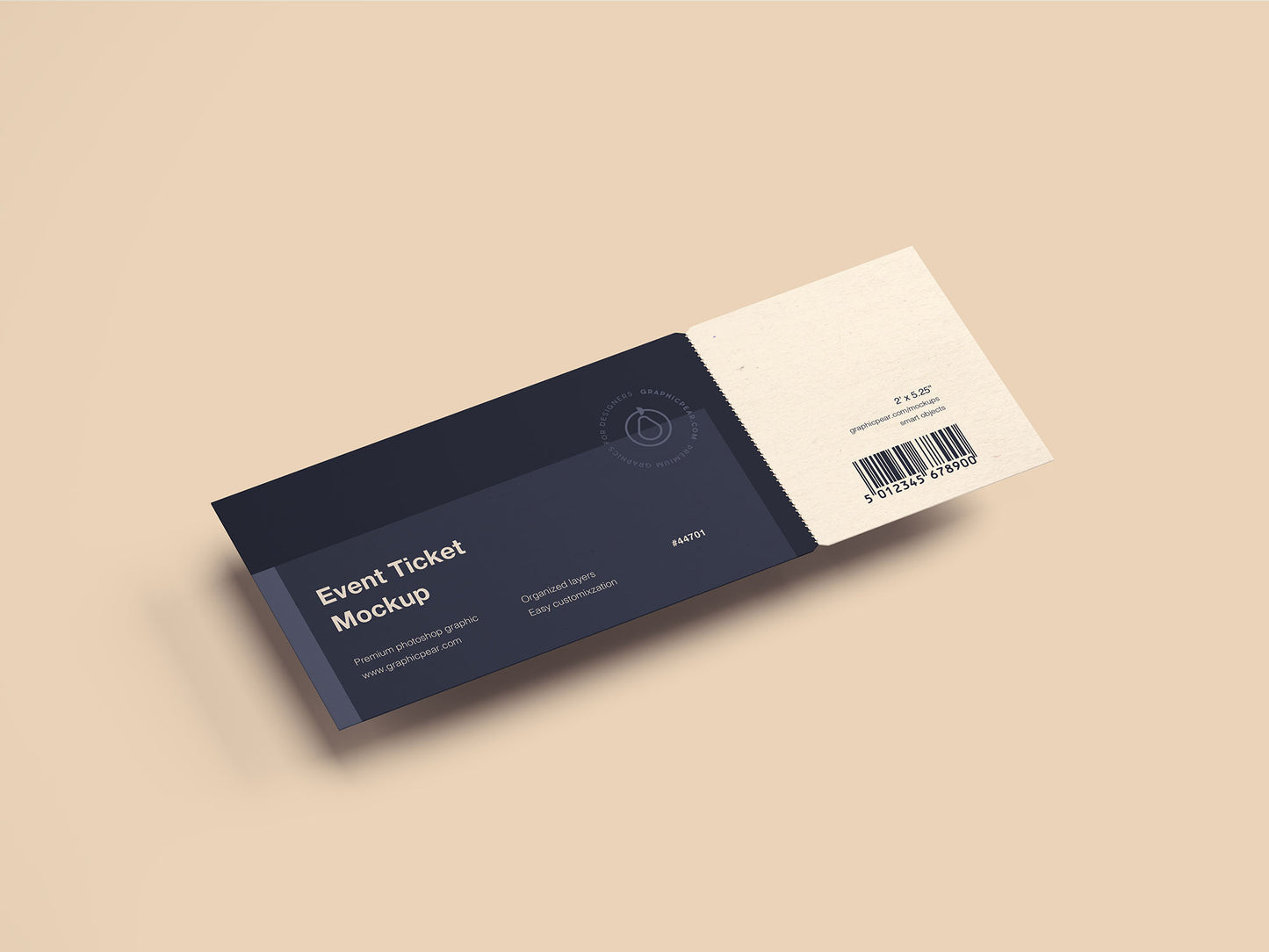 Free Simple Ticket Mockup