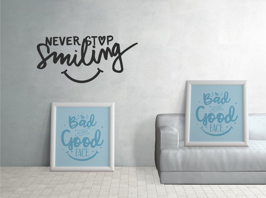 Free Simplistic Home Decor With Motivational Quotes Psd