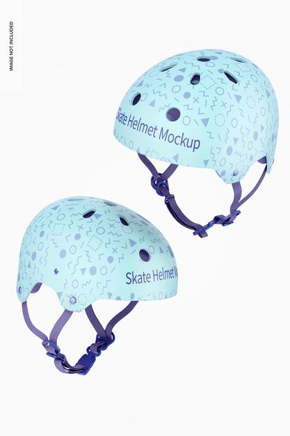 Free Skate Helmets Mockup, Floating Psd