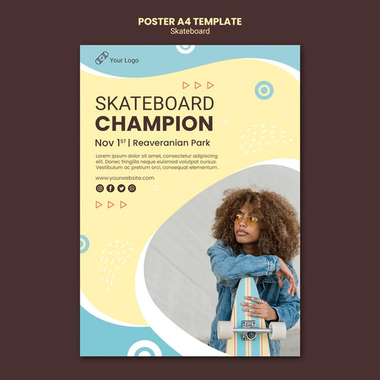 Free Skateboarding Concept Poster Template Psd