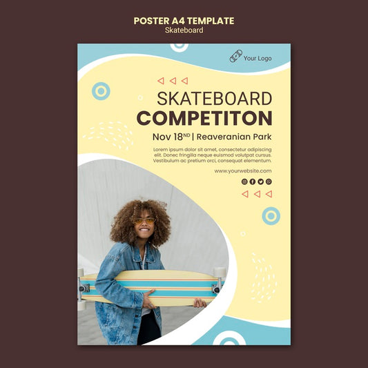 Free Skateboarding Concept Poster Template Psd