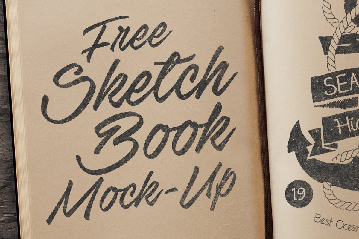 Free Sketchbook Mockup Psd