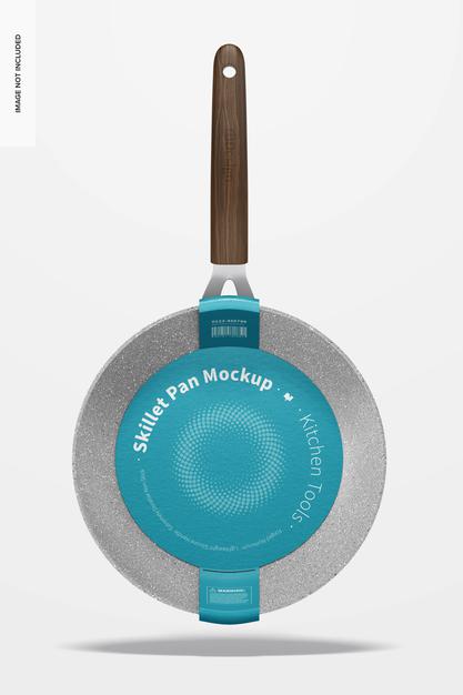 Free Skillet Pans Mockup, Front View Psd