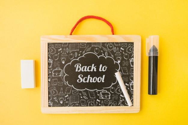 Free Slate Mockup With Back To School Concept Psd