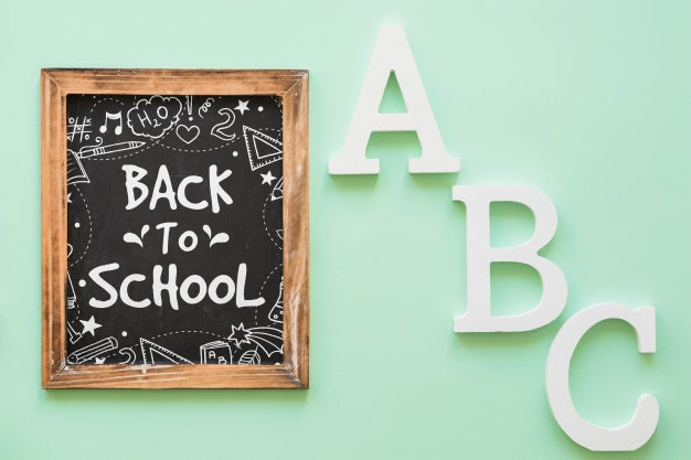 Free Slate Mockup With Back To School Concept Psd