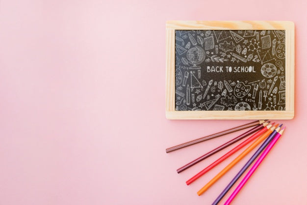 Free Slate Mockup With Back To School Concept Psd