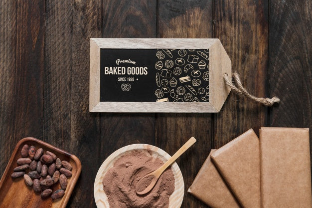 Free Slate Mockup With Chocolate Concept Psd